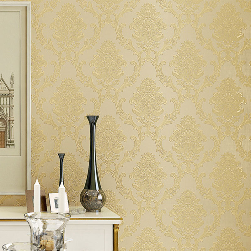 Nicht-klebendes Tapete 57,1 Quadratfuß. Nordic Luxe 3D-geprägte Damasque Wandverkleidung für das Gästezimmer und Café