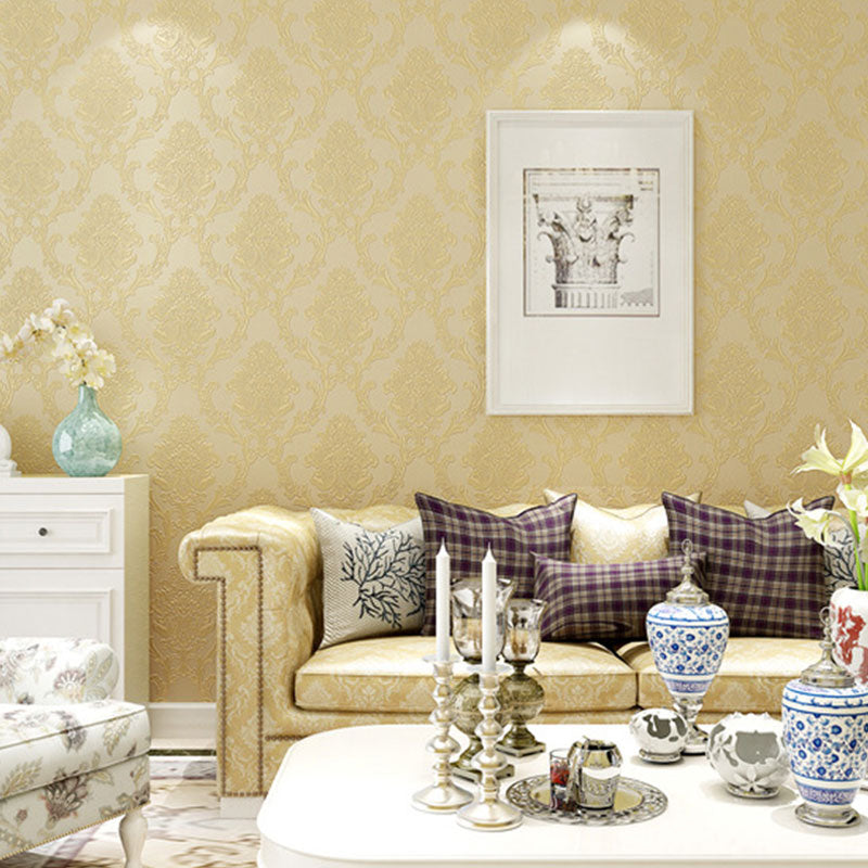 Nicht-klebendes Tapete 57,1 Quadratfuß. Nordic Luxe 3D-geprägte Damasque Wandverkleidung für das Gästezimmer und Café