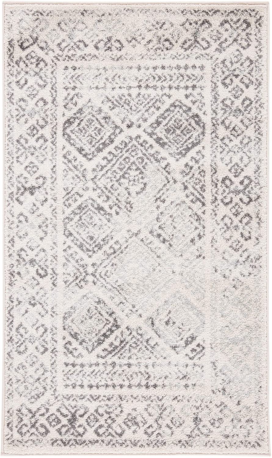 Marokkanischer Boho Abgenutzter Teppich Ivory / Grau