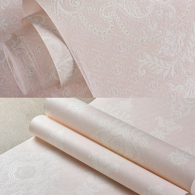 3D Damask Ungespitstes Tapetenrolle, 10 Meter x 52 Zentimeter, Pastellfarbe