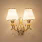 Frendorf | 2-Licht Wandleuchte mit Glockenschirm, geripptem Glas, nordisches Wohnzimmer, wandmontierte Lichtquelle in Gold