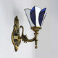 Frendorf | Tiffany Accent Wandlamp met Cone Shade Gevuld Glas 1 Kop Wandverlichting in Messing