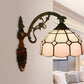 Frendorf | Gitterglas gewellter Wandlicht Tiffany-Stil 1 Kopf Orange/Blau/Rosa Wandmontierte Beleuchtungseinheit