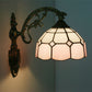 Frendorf | Gitterglas gewellter Wandlicht Tiffany-Stil 1 Kopf Orange/Blau/Rosa Wandmontierte Beleuchtungseinheit