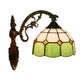 Frendorf | Gitterglas gewellter Wandlicht Tiffany-Stil 1 Kopf Orange/Blau/Rosa Wandmontierte Beleuchtungseinheit