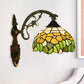 Frendorf | Roos/Zonnebloem Wandverlichting Tiffany Hand-gesneden Glas 1 Licht Rode/Groene Wandverlichtingsideeën