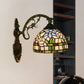 Frendorf | Rode/Roze Bloem Kom Wandlamp Tiffany 1 Hoofdstuk Gegraveerd Glas Wandgemonteerde Verlichting Fixture