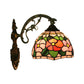 Frendorf | Rode/Roze Bloem Kom Wandlamp Tiffany 1 Hoofdstuk Gegraveerd Glas Wandgemonteerde Verlichting Fixture