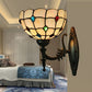 Frendorf | Blumen/Schüssel Wandmontage Leuchte Tiffany Beige/Gelbe Glas 1-Bulb Bronze Finish Wandschalter Licht