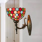 Frendorf | Spots/Semicirkels Wandlamp Enkelvoudige Peertje Geel Glas Tiffany Wandgemonteerd Lichtarmatuur in Brons