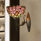 Frendorf | Rosa Wandmontageverlichting Tiffany 1 Lamp Geglazuurde Glazen Wandlamp met Bronzen Gegraveerde Arm