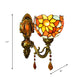 Frendorf | Handgefertigte Buntglas Messing Wandlampe Sonnenblume 1-Lampe Tiffany Wandmontage Lichtgerät