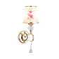Frendorf | 1/2-Licht Schlafzimmer Wandbeleuchtung Modernistische Gold Wandmontage Lampe mit Bogenförmigem Lackiertem Glas-Schirm