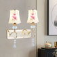 Frendorf | 1/2-Licht Schlafzimmer Wandbeleuchtung Modernistische Gold Wandmontage Lampe mit Bogenförmigem Lackiertem Glas-Schirm