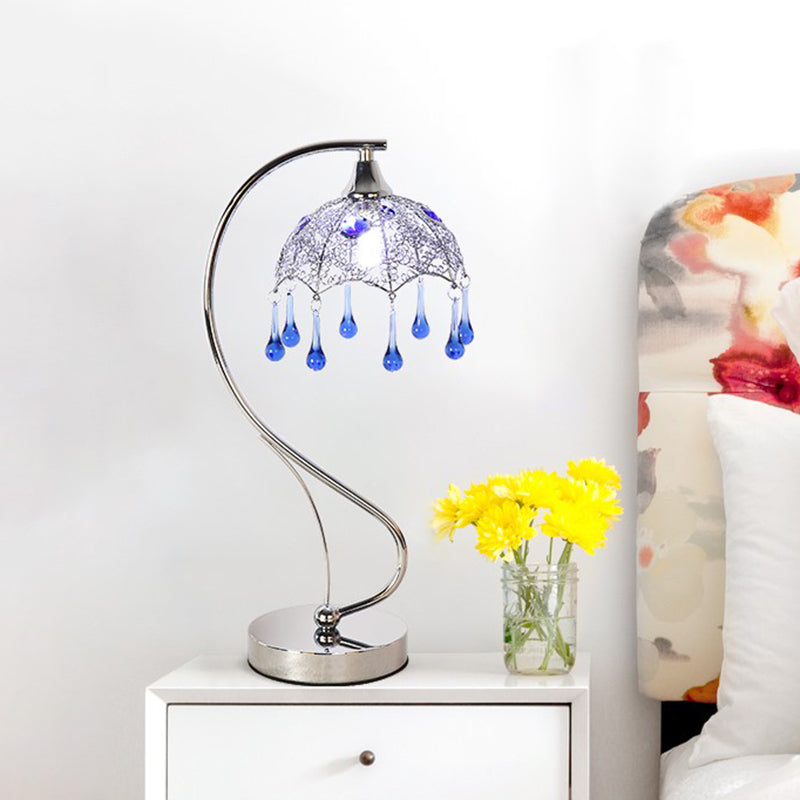 Frendorf | Aqualume – Moderne Stehlampe mit blauer Glasdrope-Akzent