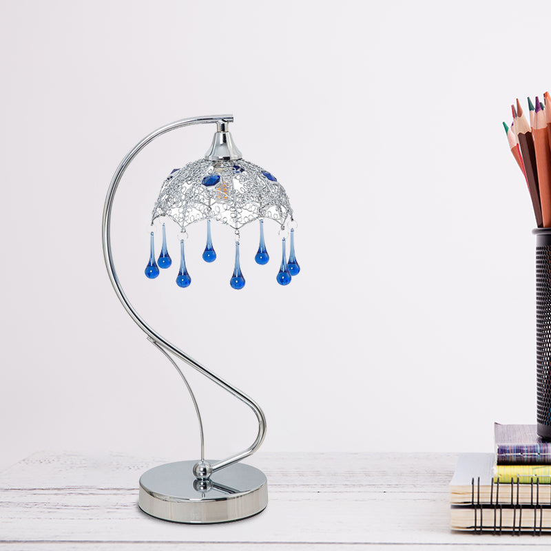 Frendorf | Aqualume – Moderne Stehlampe mit blauer Glasdrope-Akzent