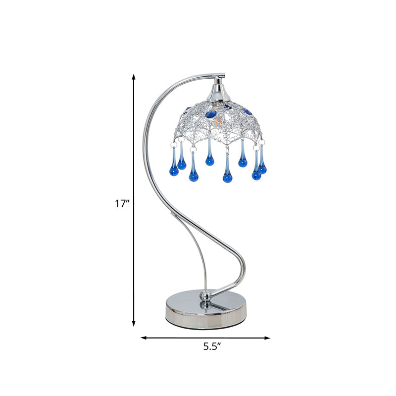 Frendorf | Aqualume – Moderne Stehlampe mit blauer Glasdrope-Akzent