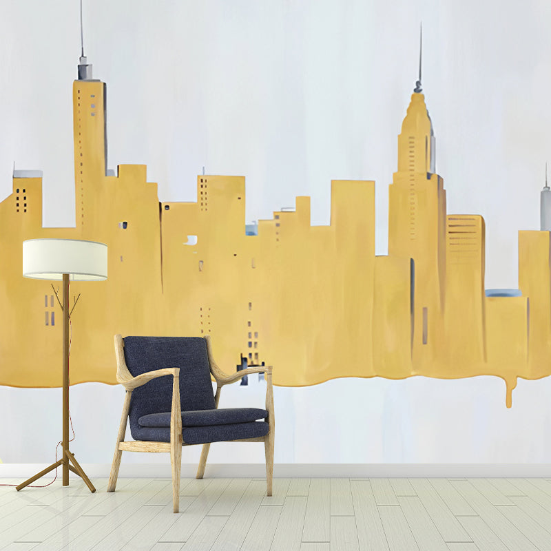 Frendorf | Grote originele muurschilderingen voor de woonkamer abstract moderne bouw, op maat gemaakt