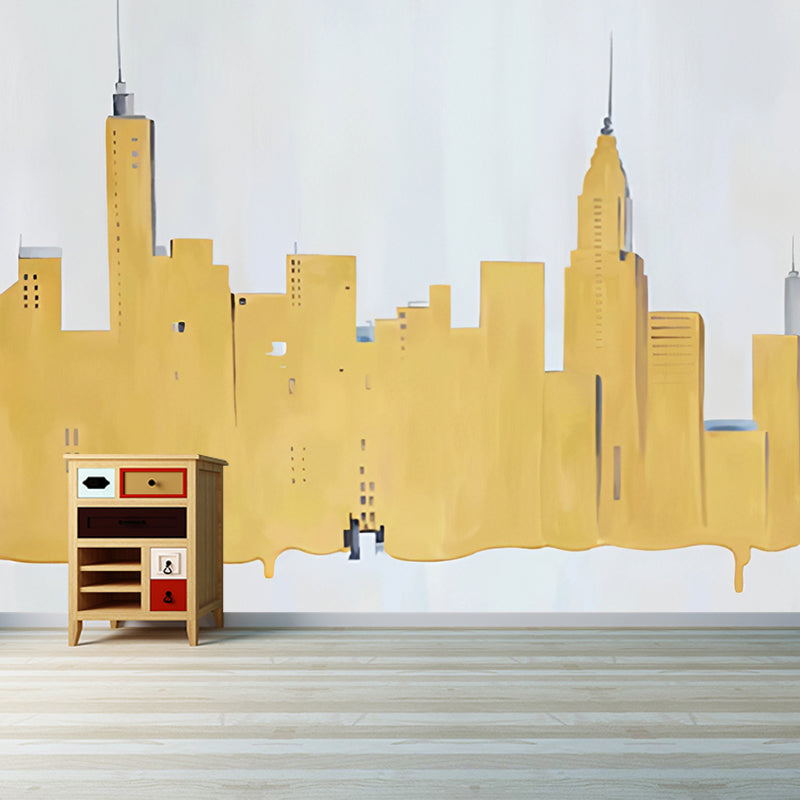 Frendorf | Grote originele muurschilderingen voor de woonkamer abstract moderne bouw, op maat gemaakt