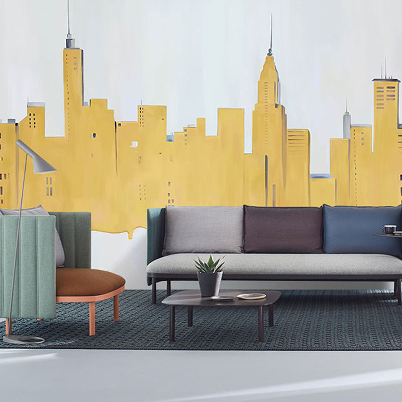 Frendorf | Grote originele muurschilderingen voor de woonkamer abstract moderne bouw, op maat gemaakt