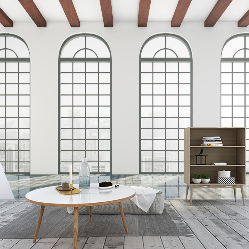 Frendorf | Pastel Kleur Muurschilderingen Franse Raam en Huis Overzicht Vlekbestendige Wanddecoratie voor Accentmuur