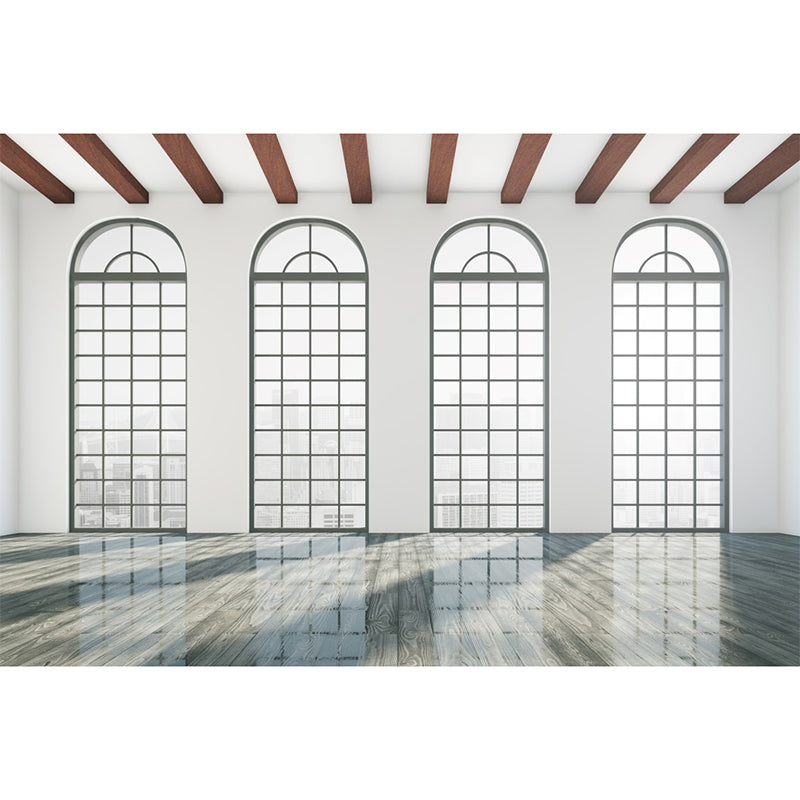 Frendorf | Pastel Kleur Muurschilderingen Franse Raam en Huis Overzicht Vlekbestendige Wanddecoratie voor Accentmuur