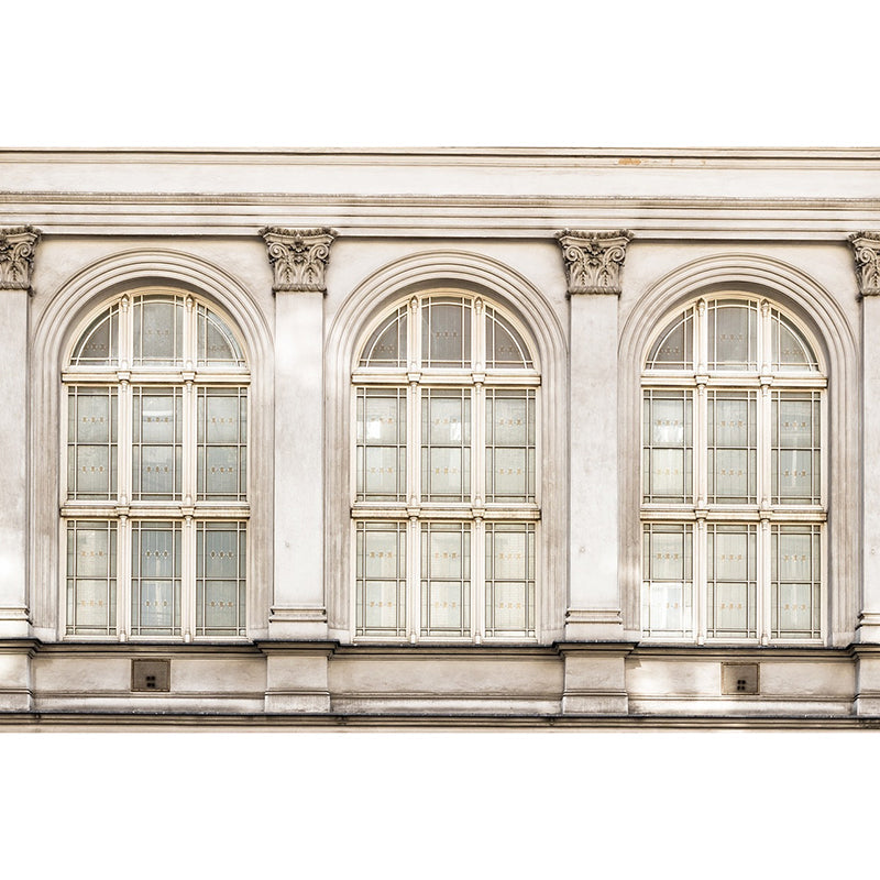 Frendorf | Pastel Kleur Muurschilderingen Franse Raam en Huis Overzicht Vlekbestendige Wanddecoratie voor Accentmuur