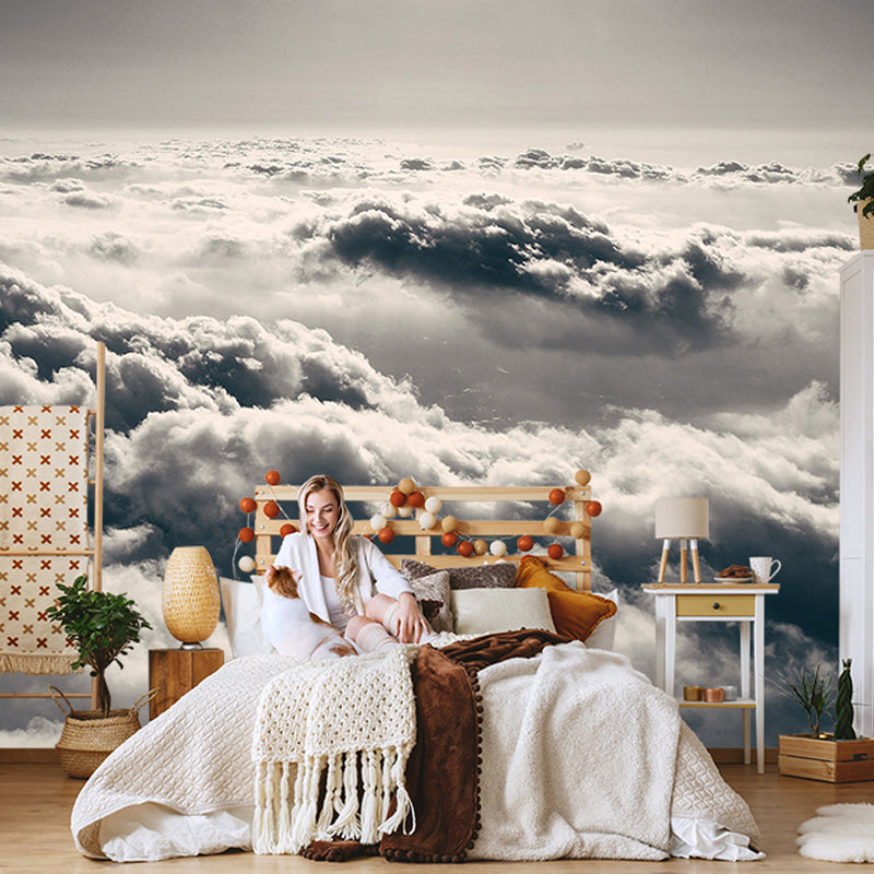 Frendorf | Fleckbeständige Wandmalerei Nordic Contemporary Sturmbewölkung Wandkunst für das Wohnzimmer