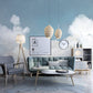 Großes natürliches Licht Wandbild Tapete Blau und Weiß Wolke und sonniger Himmel, personalisierte Größe verfügbar