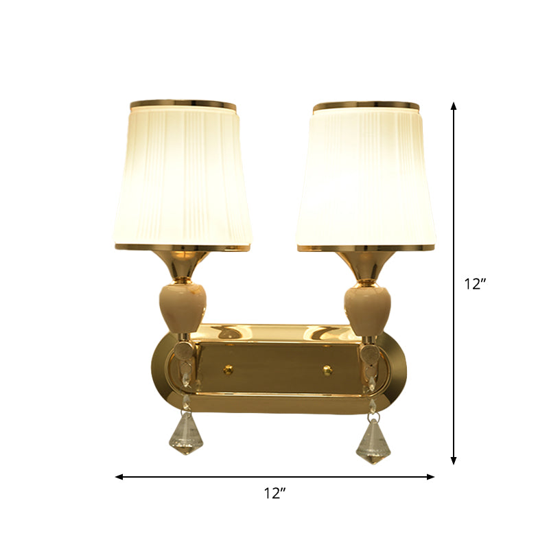 Frendorf | 1- Kopf Glocke Wand Scone Beleuchtung mit Glas Shade Modernist Wohnzimmer Gold Wandmontage Licht
