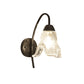 Frendorf | 1 Licht Trapez/Vaas/Trommel Wandlamp Sconces Post Modern Schwarz Metall Wandmontage Licht mit Klarglas Schirm
