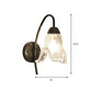 Frendorf | 1 Licht Trapez/Vaas/Trommel Wandlamp Sconces Post Modern Schwarz Metall Wandmontage Licht mit Klarglas Schirm