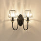 Frendorf | 1 Licht Trapez/Vaas/Trommel Wandlamp Sconces Post Modern Schwarz Metall Wandmontage Licht mit Klarglas Schirm