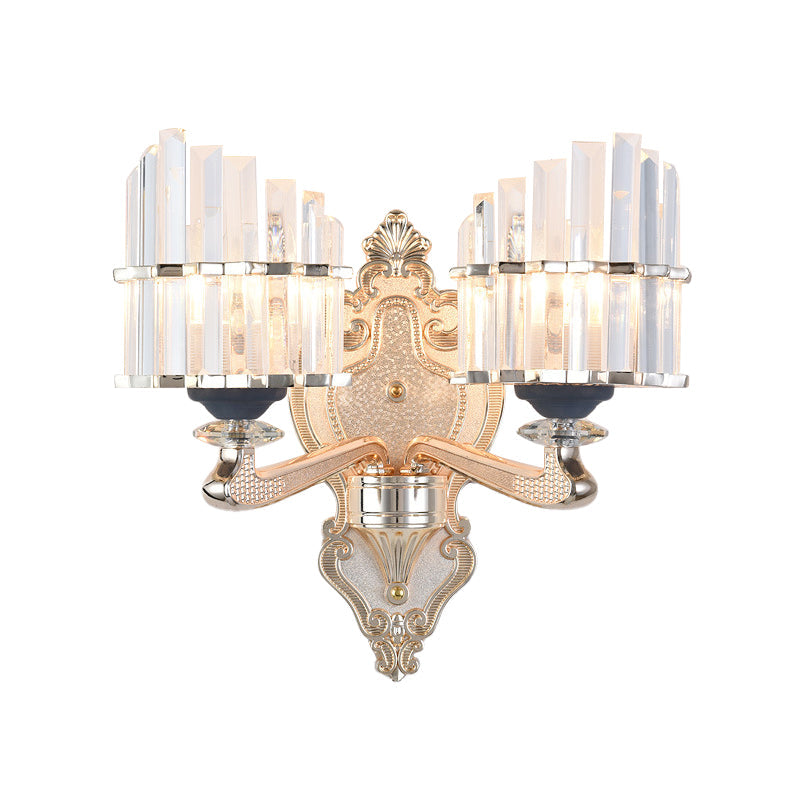 Frendorf | Kegel Schatten Wandleuchte Fixture Modernistisch 1/2-Licht Kristall Stab Wandleuchten Idee für Wohnzimmer in Gold
