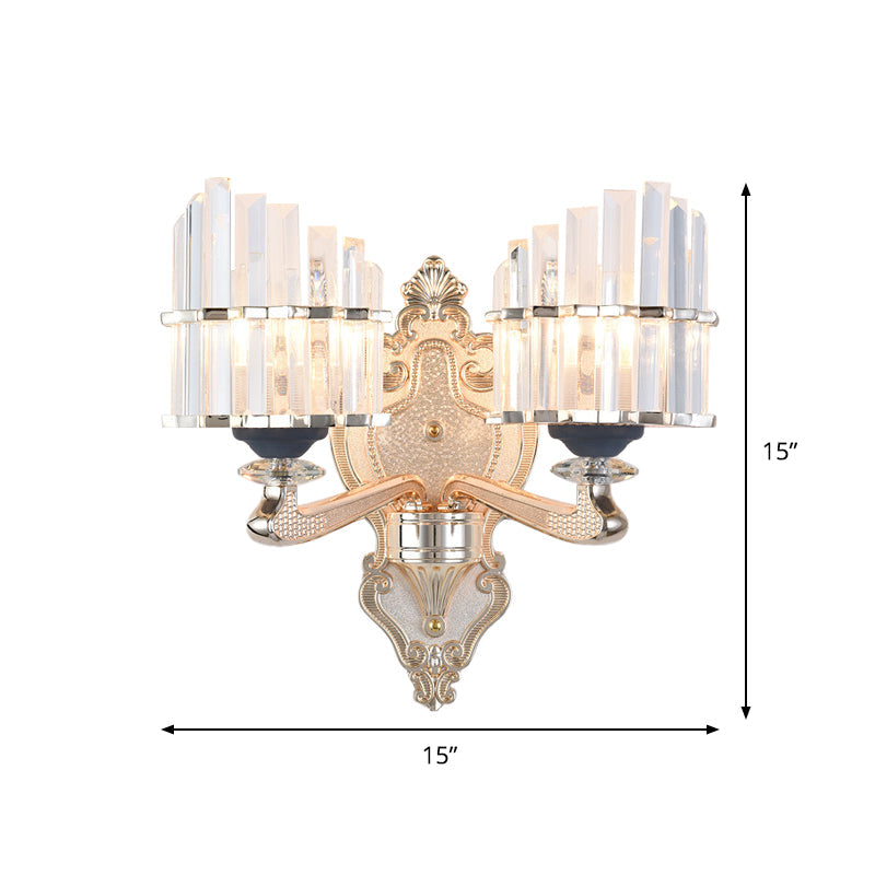 Frendorf | Kegel Schatten Wandleuchte Fixture Modernistisch 1/2-Licht Kristall Stab Wandleuchten Idee für Wohnzimmer in Gold