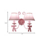 Frendorf | 1/2-Licht Schlafzimmer Wandmontierte Lampe Macaron Pink Finish Bogen Wandlampe mit konischem Stoffschirm