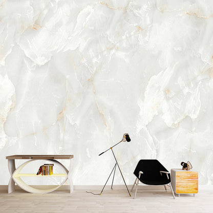 Frendorf | Contemporary Marmor Wandverkleidung in Gelb und Weiß Schlafzimmer Wandbild Tapete, maßgeschneidert gedruckt