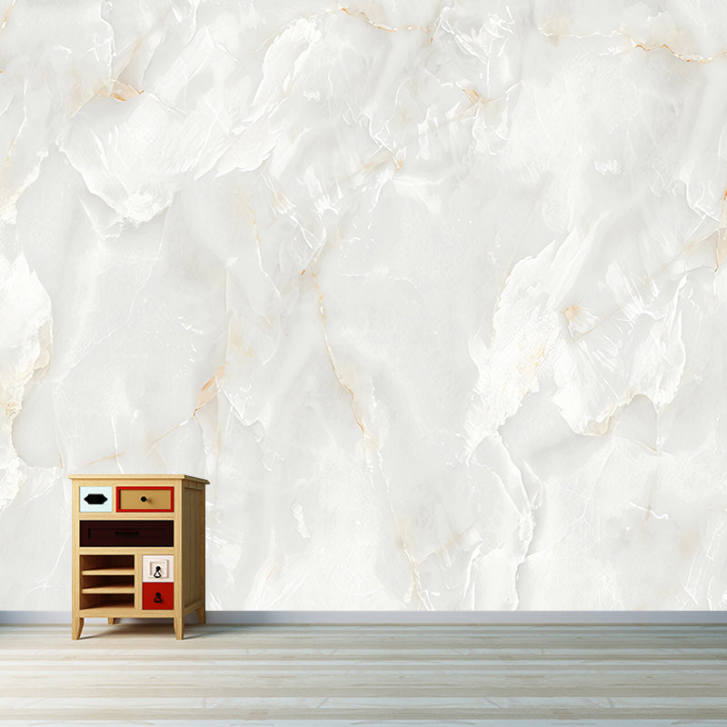 Frendorf | Contemporary Marmor Wandverkleidung in Gelb und Weiß Schlafzimmer Wandbild Tapete, maßgeschneidert gedruckt