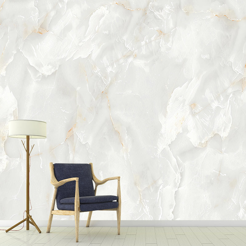 Frendorf | Contemporary Marmor Wandverkleidung in Gelb und Weiß Schlafzimmer Wandbild Tapete, maßgeschneidert gedruckt
