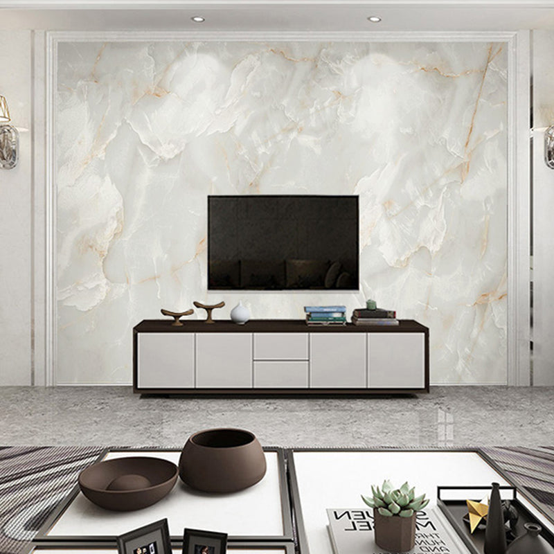 Frendorf | Contemporary Marmor Wandverkleidung in Gelb und Weiß Schlafzimmer Wandbild Tapete, maßgeschneidert gedruckt