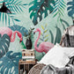 Frendorf | Groen Flamingo en Jungle Muurpapering Vlekbestendige Wandbedekking voor Galerie en Koffiehuis