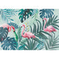 Frendorf | Groen Flamingo en Jungle Muurpapering Vlekbestendige Wandbedekking voor Galerie en Koffiehuis