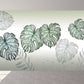 Giant Illustration Nordic Mural Wallpaper for Decoration with Leaf and Forest in Pastel Green