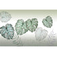 Giant Illustration Nordic Mural Wallpaper for Decoration with Leaf and Forest in Pastel Green