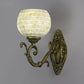 Frendorf | Shell Global Wandlamp met Gebogen Arm Landelijke Stijl 1 Kop slaapkamer Wandmontage Lamp in Beige/Beige-Rood