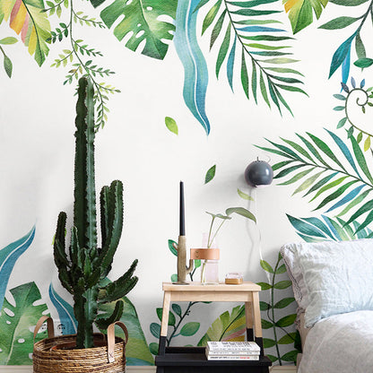 Frendorf | Branch und Leaf Wandmural in Pastellgrün, minimalistischer Wandschmuck für den gewerblichen Gebrauch