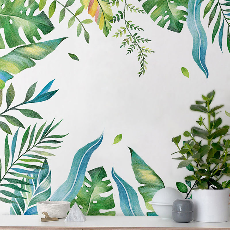 Frendorf | Branch und Leaf Wandmural in Pastellgrün, minimalistischer Wandschmuck für den gewerblichen Gebrauch