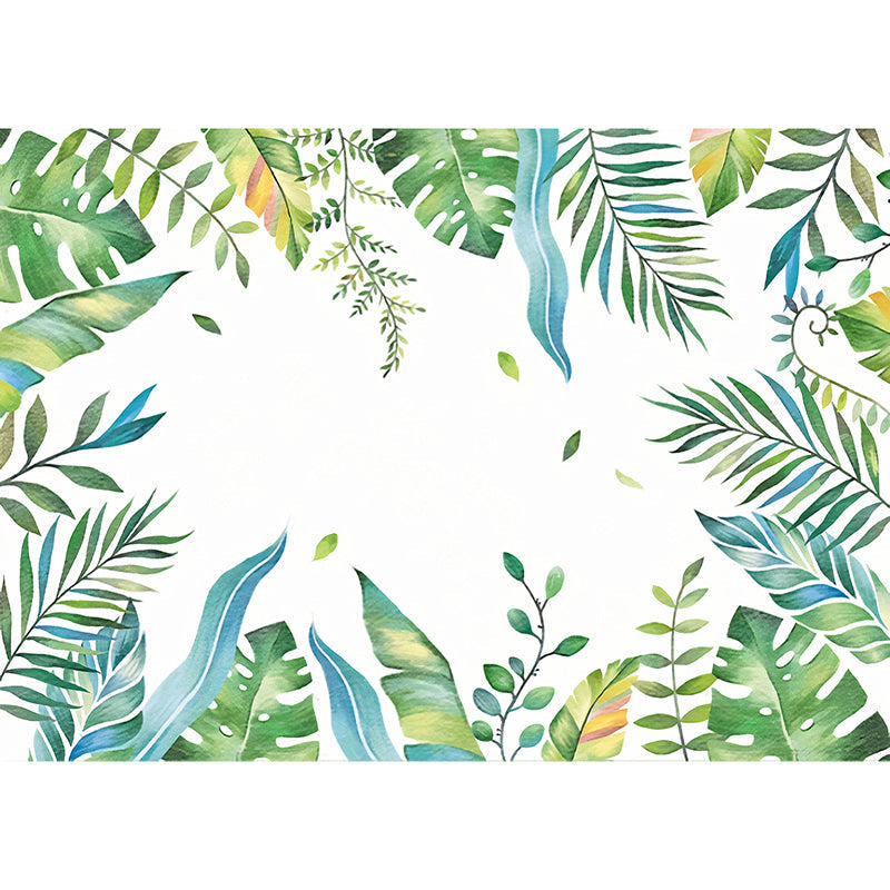 Frendorf | Branch und Leaf Wandmural in Pastellgrün, minimalistischer Wandschmuck für den gewerblichen Gebrauch