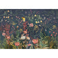 Große Wanddekoration Dichte Blumen- und Stängel-Mural-Tapete für Akzentwand, Pastellgrün, maßgefertigt