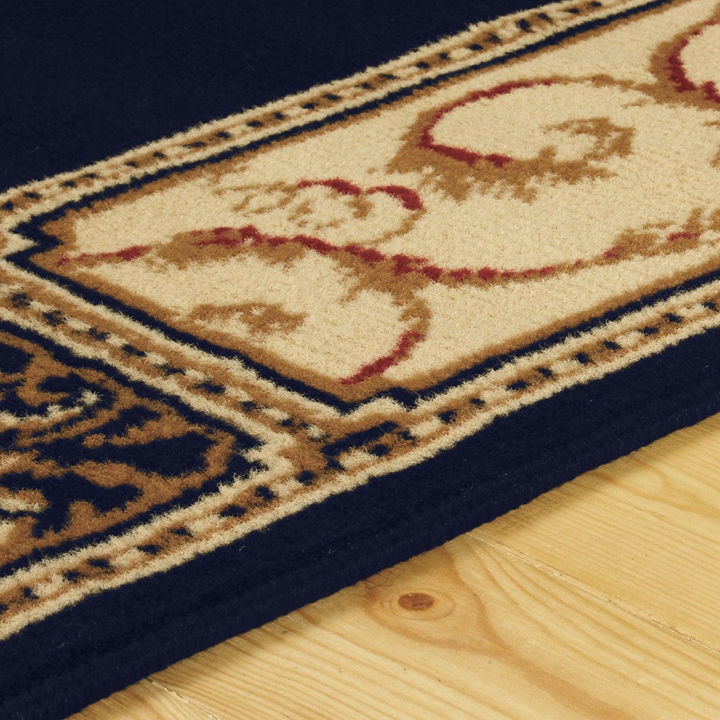 Frendorf | MidnightBloom Medaillon Teppich | Mitternachtsblau & Floral | Eleganz für Wohnzimmer & Schlafzimmer